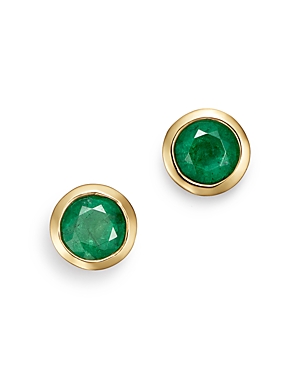 Bloomingdale's Emerald Bezel Stud Earrings in 14K Yellow Gold - 100% Exclusive