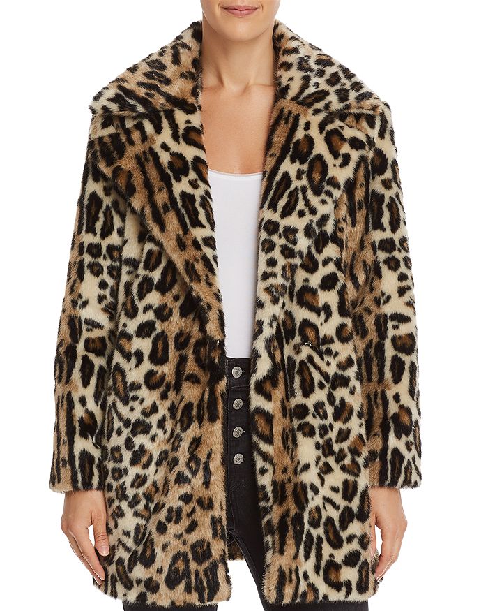 FRAME Leopard Print Faux Fur Coat | Bloomingdale's