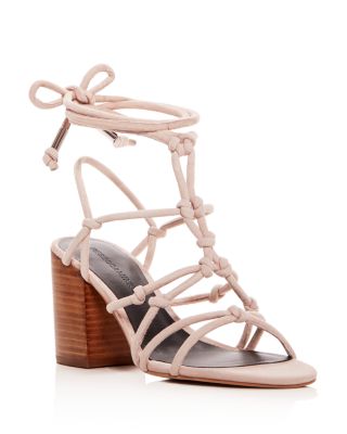 knotted block heel sandals