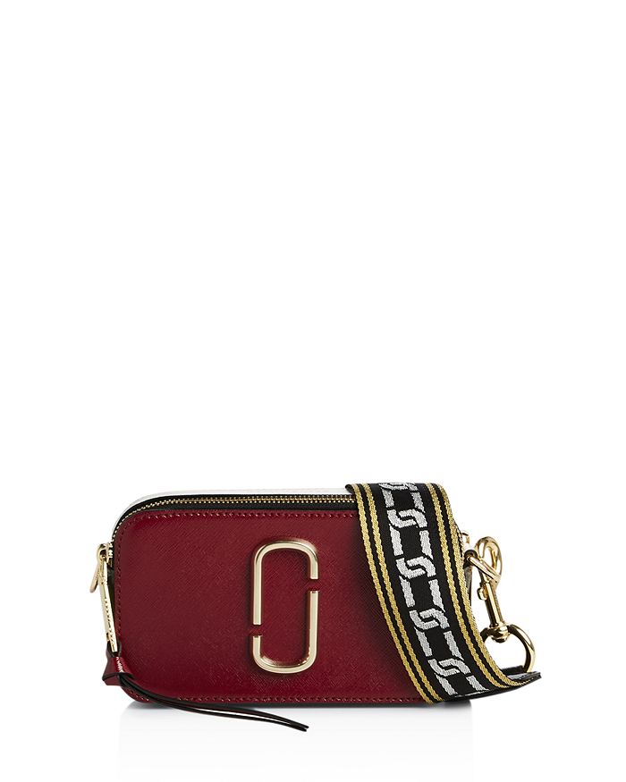 Marc Jacobs Snapshot Leather Camera Bag In Deep Maroon Multi/gold
