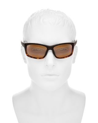  Men's Kanaio Coast Polarized Mirrored Wraparound Square Sunglasses, 61mm