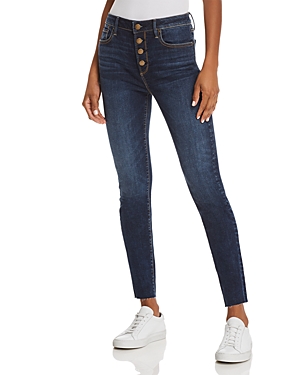 AQUA BUTTON FLY SKINNY JEANS IN DARK WASH - 100% EXCLUSIVE,PVL-P2155A