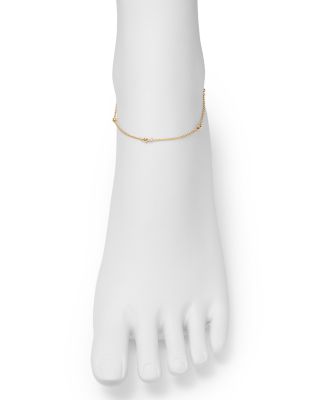 Beaded Ankle Bracelet in 14K Yellow Gold - Exclusive