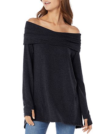 Michael Stars Off-the-Shoulder Thumbhole Top | Bloomingdale's