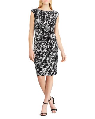 Ralph Lauren Petites Twist-Front Printed Jersey Dress | Bloomingdale's