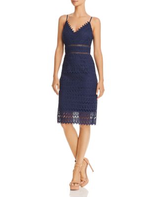 scalloped lace sheath dress