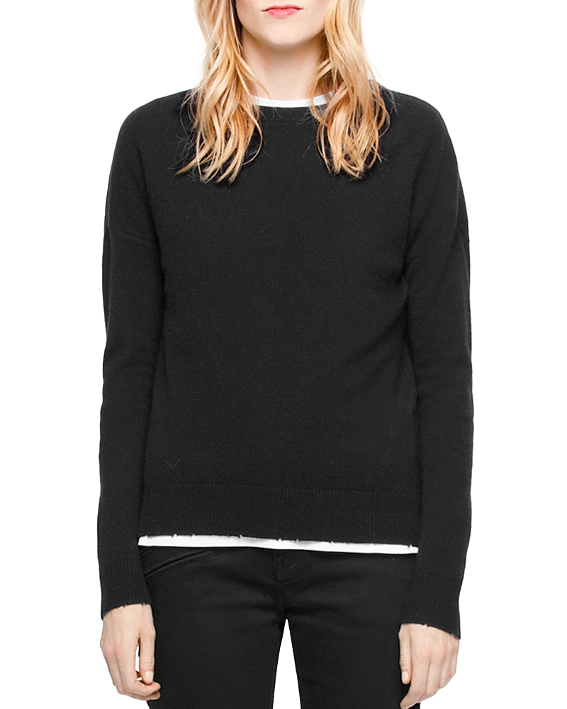 Zadig & Voltaire Zadig&voltaire Women's Encre Cici Star-embroidered Cashmere Jumper In Black