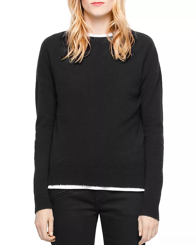 Zadig & Voltaire Cici Star-Patch Cashmere Sweater