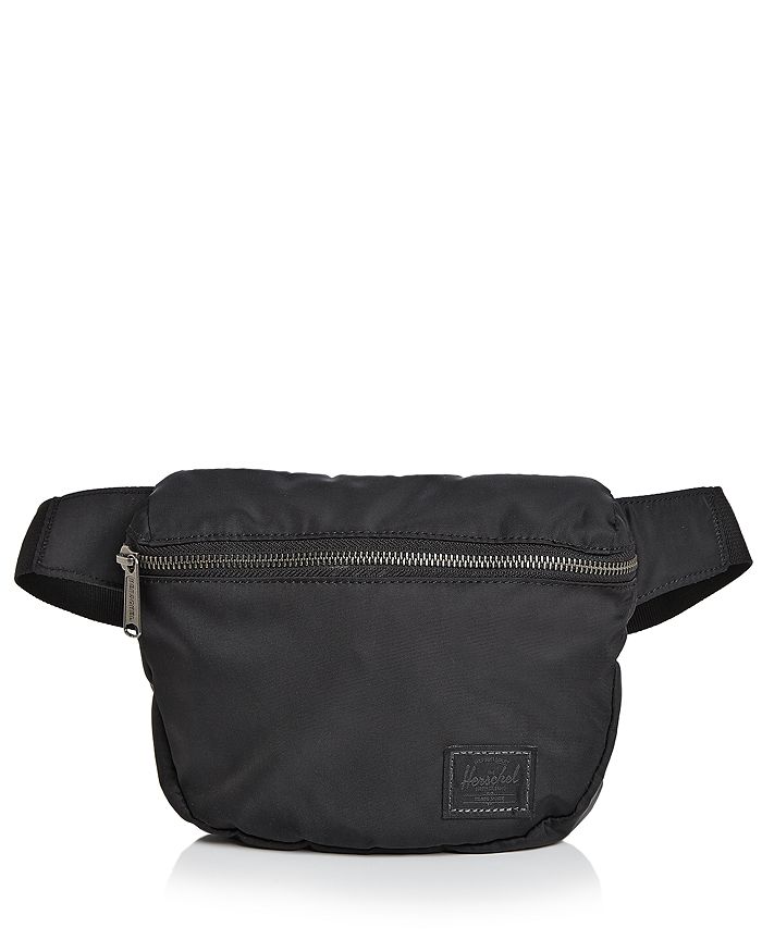 Herschel Supply Co Fifteen Medium Nylon Belt Bag In Black Satin/gunmetal