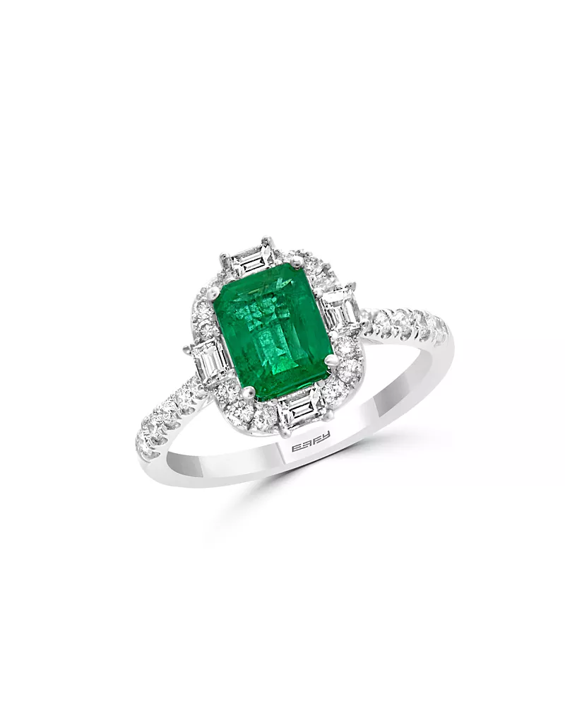 Bloomingdale's Fine Collection Emerald & Diamond Cocktail Ring in 14K White Gold
