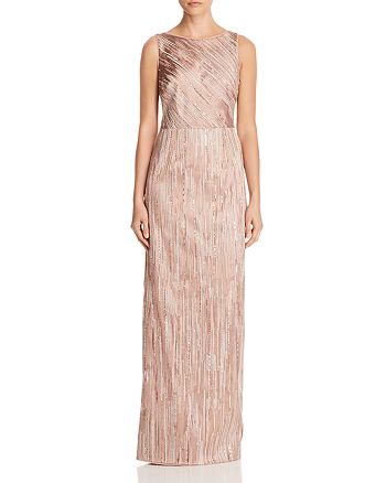 aidan mattox embellished column gown
