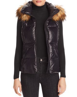 fur trim puffer vest