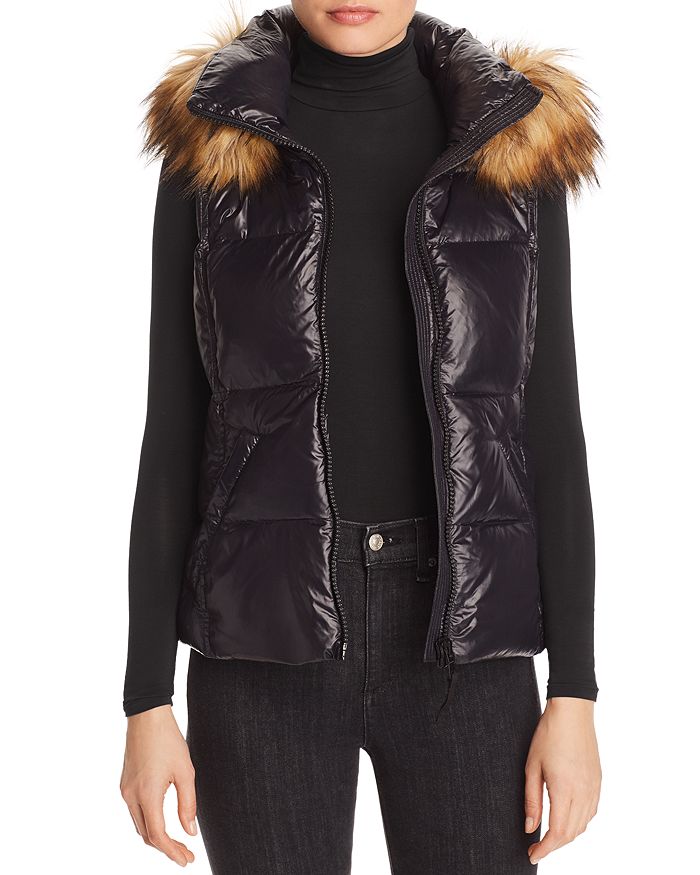 Fur trim puffer vest clearance
