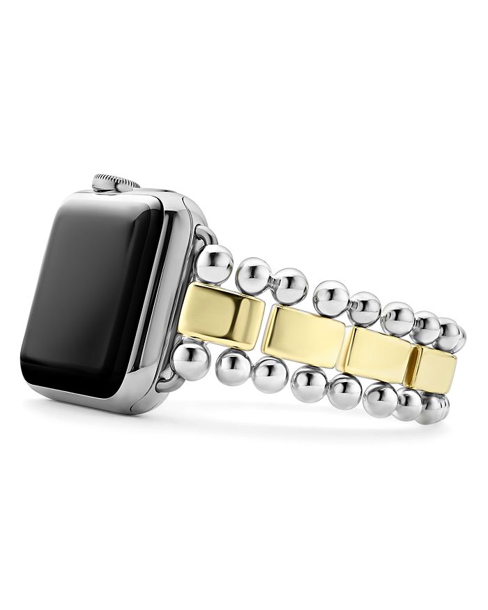 Shop Lagos Smart Caviar Sterling Silver 18k Gold Apple Watch Bracelet, 38-44mm In Gold/silver