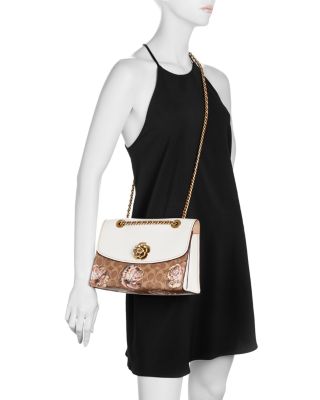 COACH Tea Rose Signature Print Parker Shoulder Bag