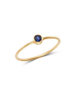 Zoë Chicco - 14K Yellow Gold Blue Sapphire Bezel-Set Ring