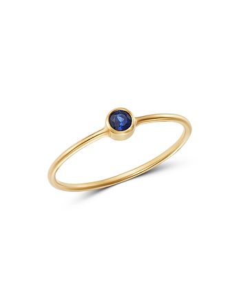 Zo&euml; Chicco - 14K Yellow Gold Blue Sapphire Bezel-Set Ring