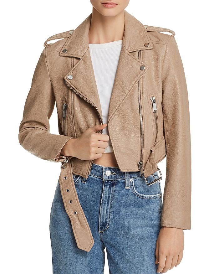 Pistola Tracy Cropped Faux Leather Moto Jacket | Bloomingdale's