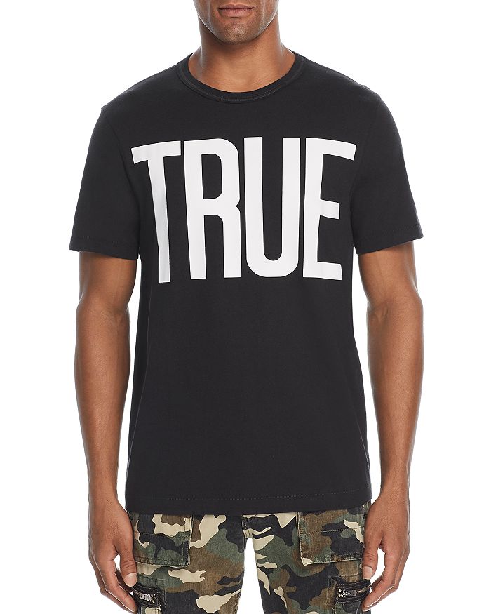 True Religion Large Logo Graphic Tee In Black/white