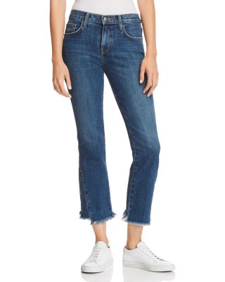 Fan Kick Flare Frayed Jeans in Brush 