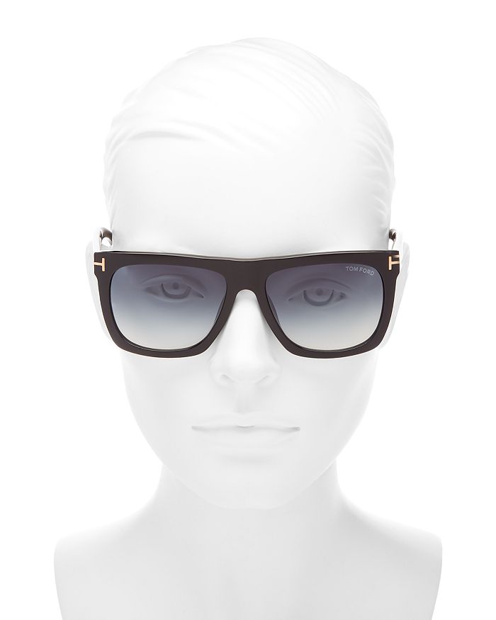 Tom Ford Women's Morgan Square Sunglasses, 55mm In Black/blue Gradient ...