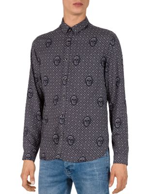 The Kooples - Relief Skull Slim Fit Button-Down Shirt