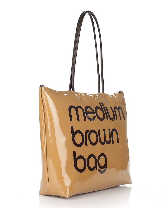 Shop Bloomingdale's Zip Top Medium Brown Bag - 100% Exclusive