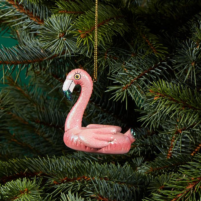 Christmas Flamingo Straws, Christmas Flamingo Ornament, Flamingo