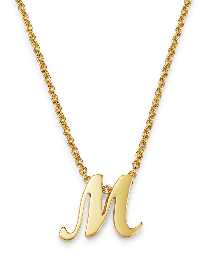 Roberto Coin 18k Yellow Gold Cursive Initial Necklace, 16 In M/gold