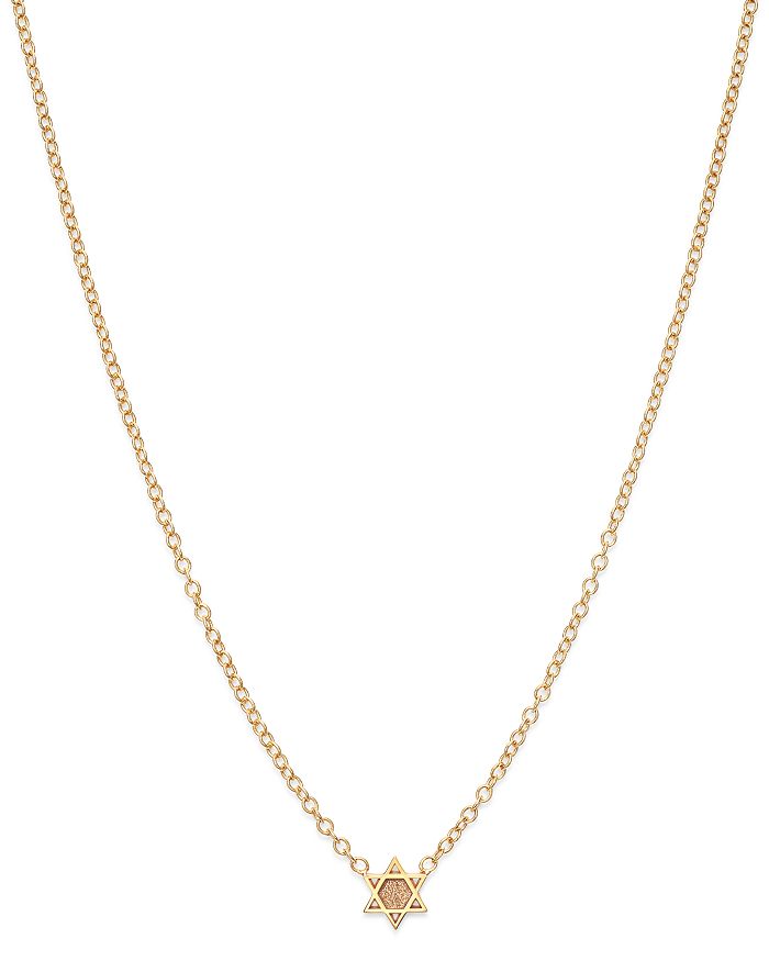 Zoë Chicco 14k Yellow Gold Itty Bitty Star Of David Necklace, 16
