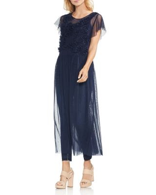 VINCE CAMUTO - Sheer Tulle Ruffle Maxi Tunic