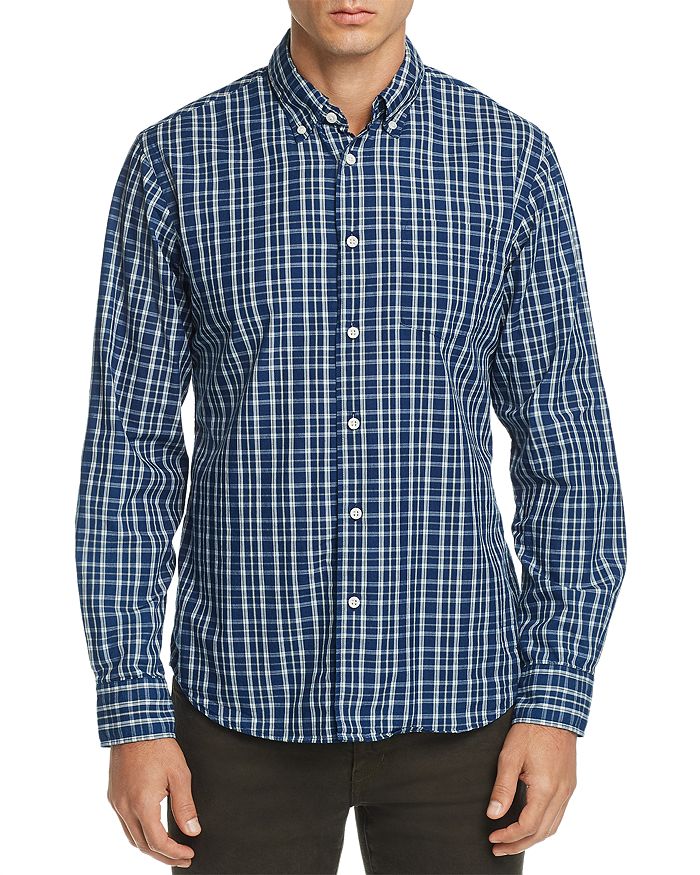 Oobe Riley Plaid Regular Fit Button-down Shirt In Azul