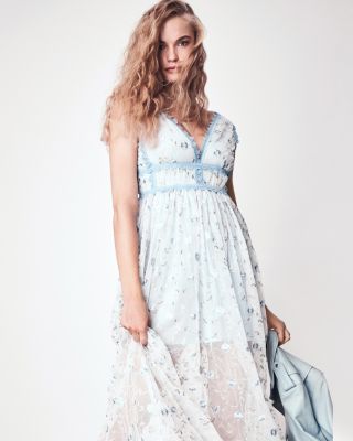 chinese dress ladies 1960's Vintage Aqua Blue Chiffon and Lace Dress by Miss Elliette of Ca   Strange Vintage