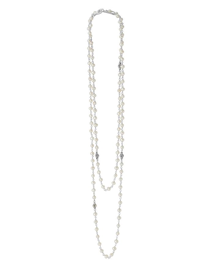 Shop Lagos Sterling Silver Luna Cultured Freshwater Pearl Strand Necklace, 36 In White/silver