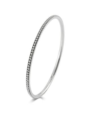 Sterling Silver Caviar Bangle Bracelet