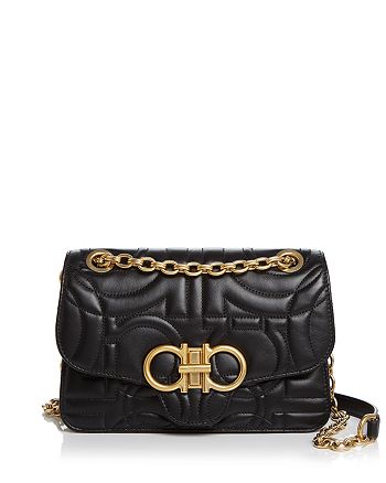 salvatore ferragamo gancini quilted leather shoulder bag