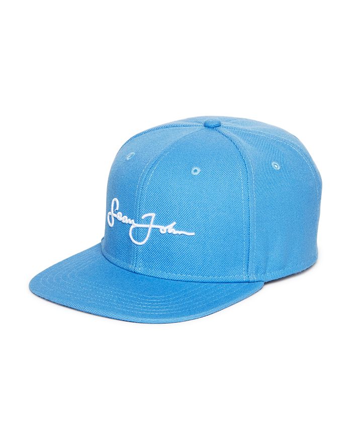 Sean John Logo Embroidered Cap In Light Blue