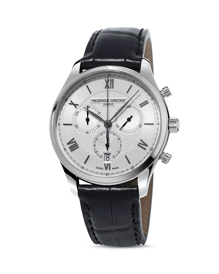 Shop Frederique Constant Classics Chrono Quartz Watch, 40mm In Silver/black