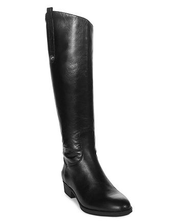 Sam Edelman Women's Penny Round Toe Leather Low-Heel Riding Boots ...