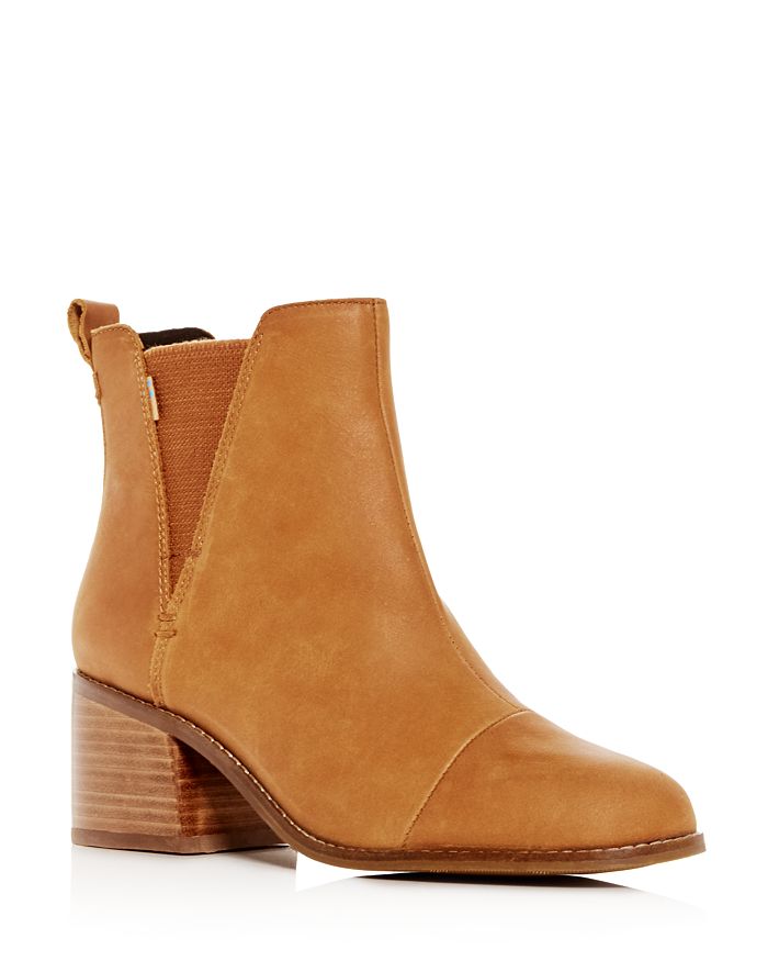 Toms Women S Esme Leather Block Heel Booties Bloomingdale S