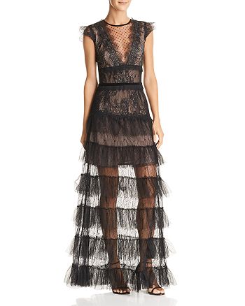 BRONX AND BANCO Lolita Illusion Lace Gown | Bloomingdale's