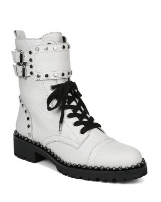 Black studded combat boots womens online