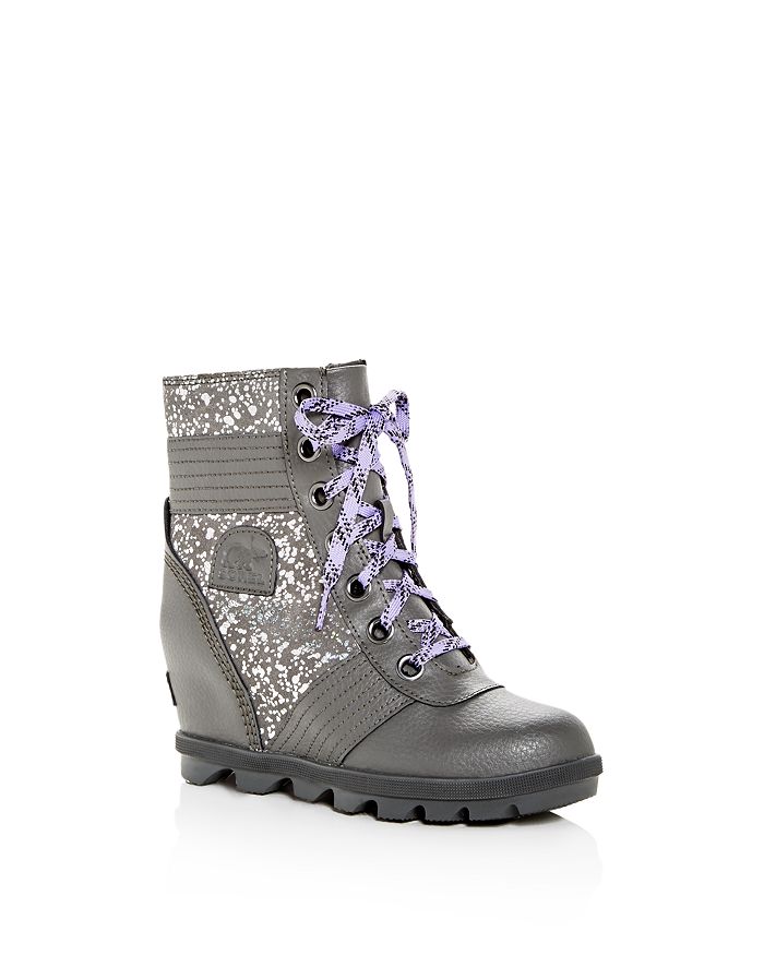 Sorel Girls Lexie Waterproof Leather Hidden Wedge Booties