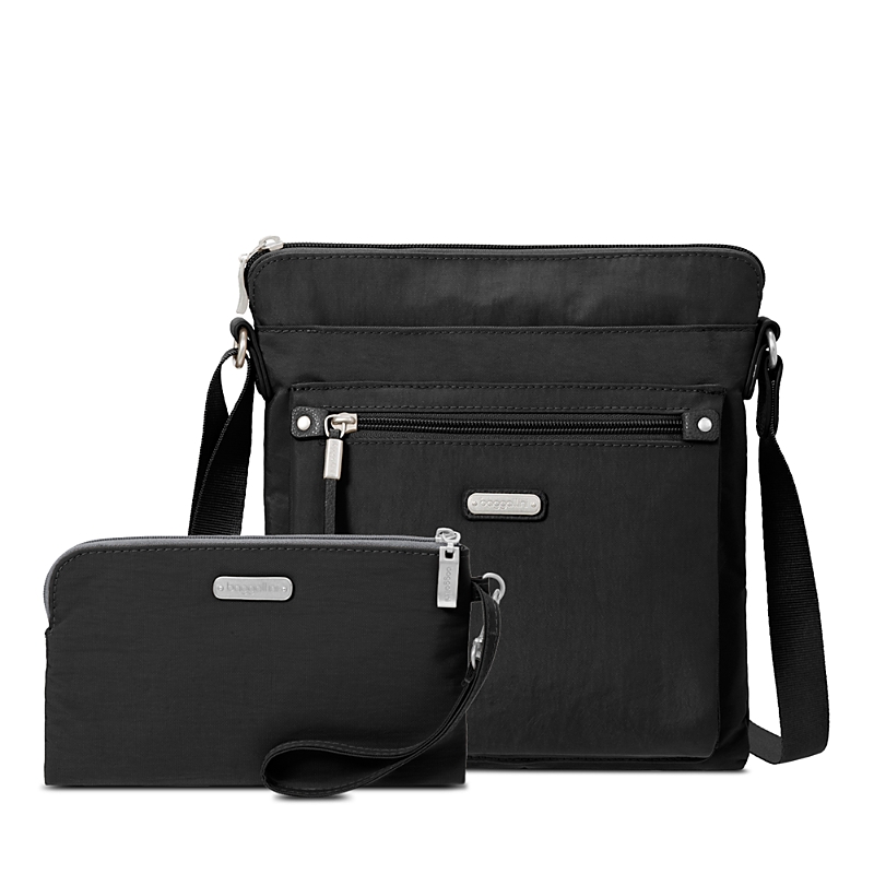 Baggallini New Classic Go Bag With Rfid Phone Wristlet In Black