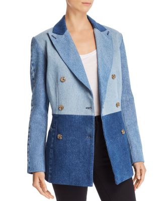 denim patchwork blazer