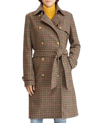 Ralph Lauren Houndstooth Wool Trench Coat - 100% Exclusive