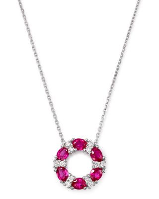 ruby and diamond circle pendant