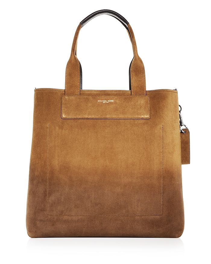 Michael Kors Henry Burnished Suede Tote In Tobacco
