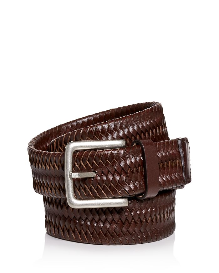 Cole Haan Men's Woven Stretch Leather Belt In Brown