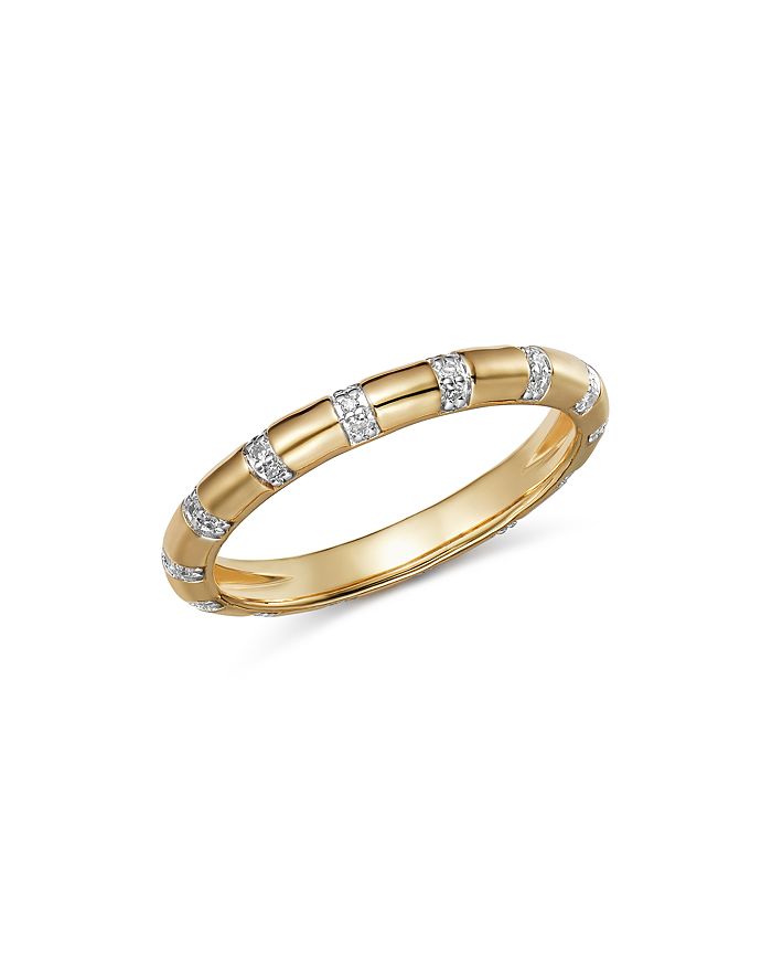 Adina Reyter 14k Yellow Gold Pave Diamond Band Ring In White/gold